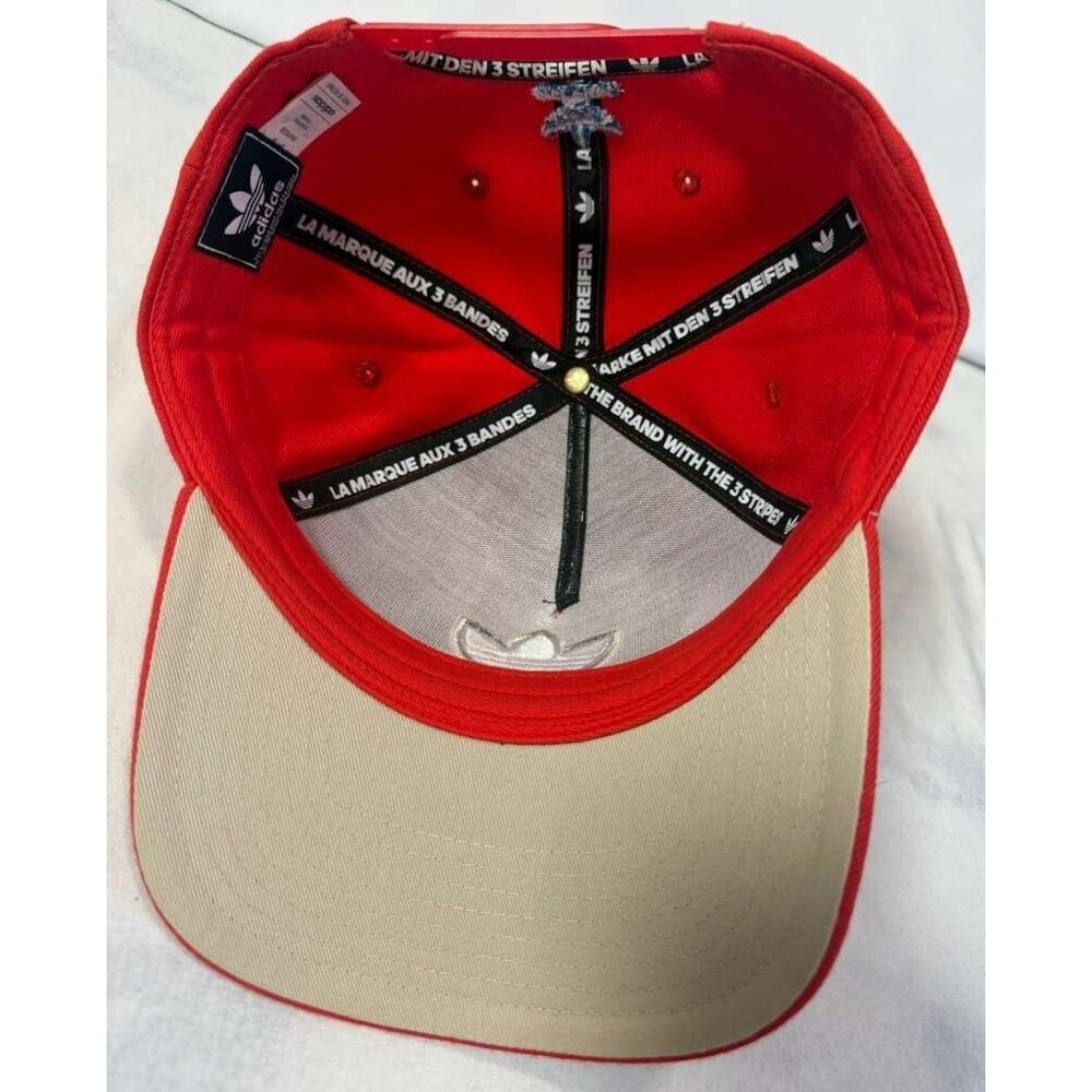 Adidas Originals Hat Red Snapback Cap Trefoil Logo Side Patch Retro Streetwear. - Picture 7 of 8